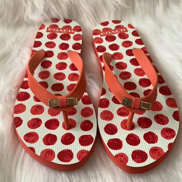 COACH Dot Printed Flip Flop Sandals Size 8